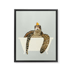 Sea Turtle in Bathtub #green Framed Canvas Print Gallery Image 8