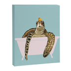 Sea Turtle in Bathtub in Blue Canvas Print Gallery Image 8