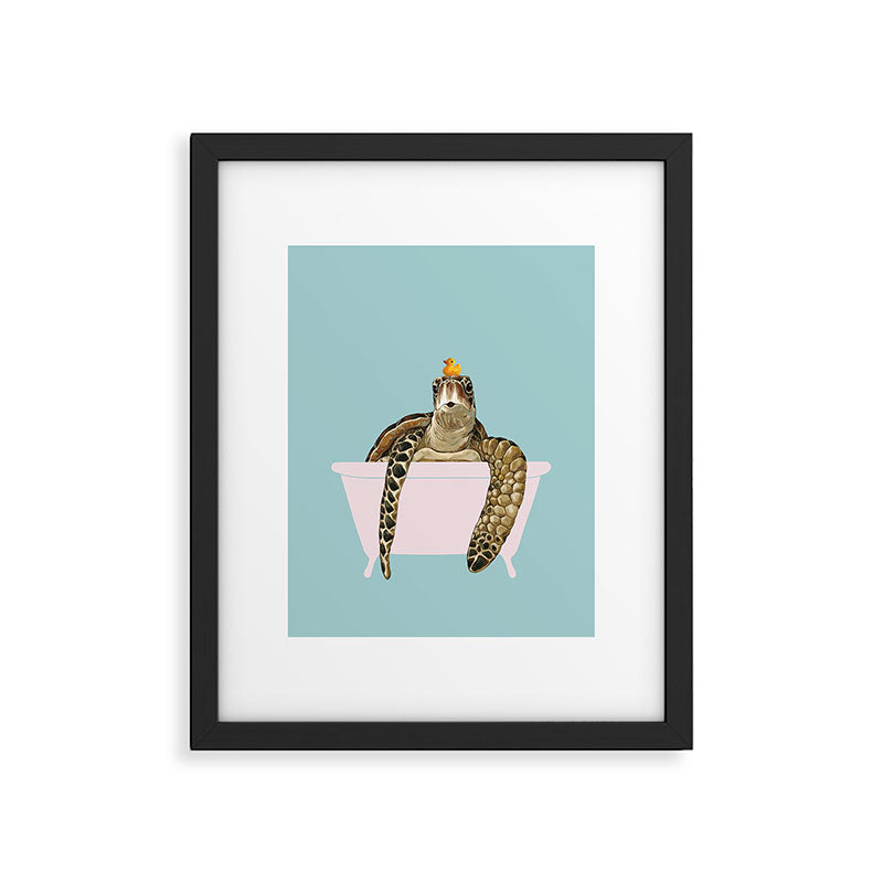 Sea Turtle in Bathtub Framed Art Print Gallery Image 4