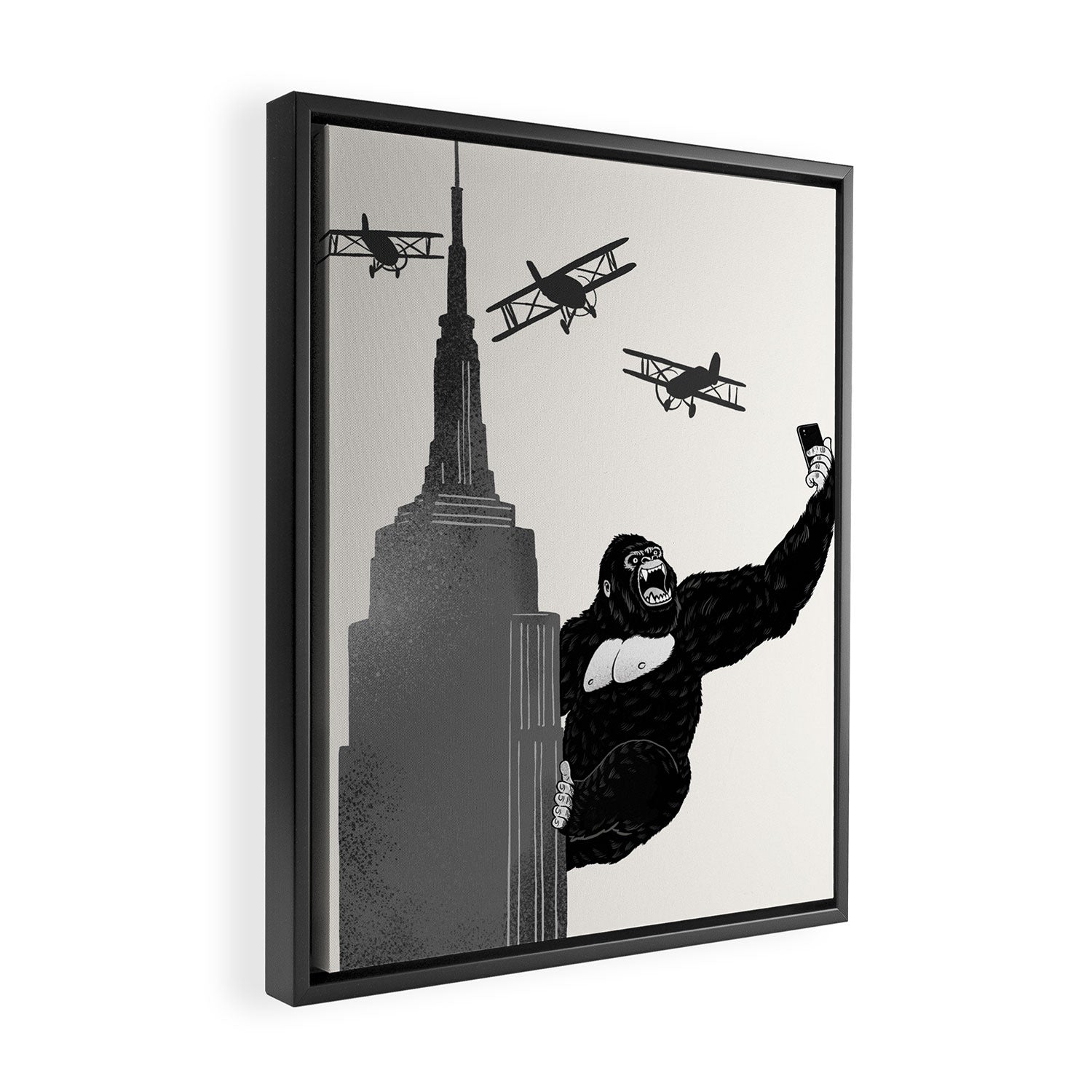 Selfie King Kong Framed Canvas Print Gallery Image 2