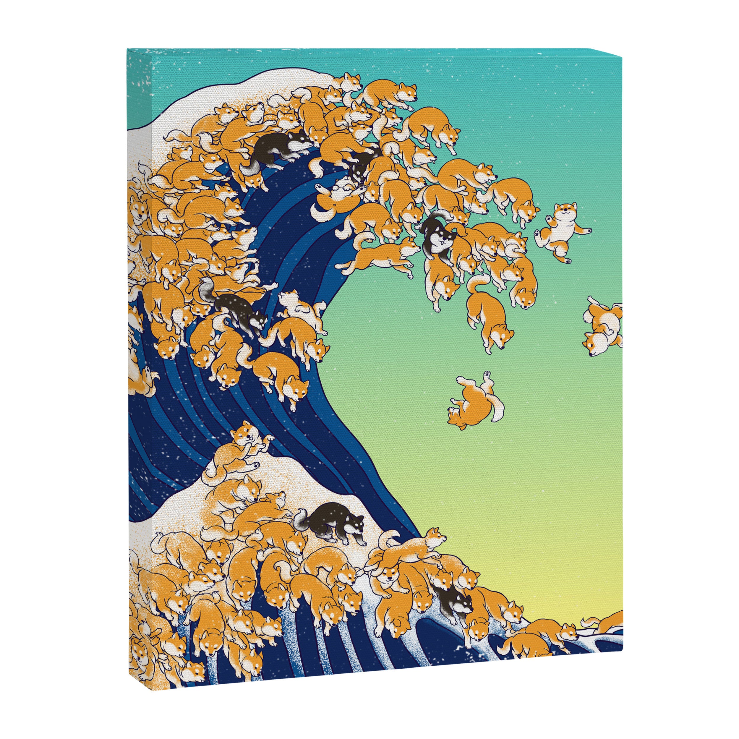 Shiba Inu in Great Wave Canvas Print Gallery Image 8