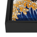 Shiba Inu in Great Wave Framed Canvas Print Gallery Image 3
