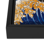 Shiba Inu The Great Wave in Night Framed Canvas Print Gallery Image 3