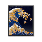Shiba Inu The Great Wave in Night Framed Canvas Print Gallery Image 8