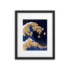 Shiba Inu The Great Wave in Night Framed Art Print Gallery Image 6