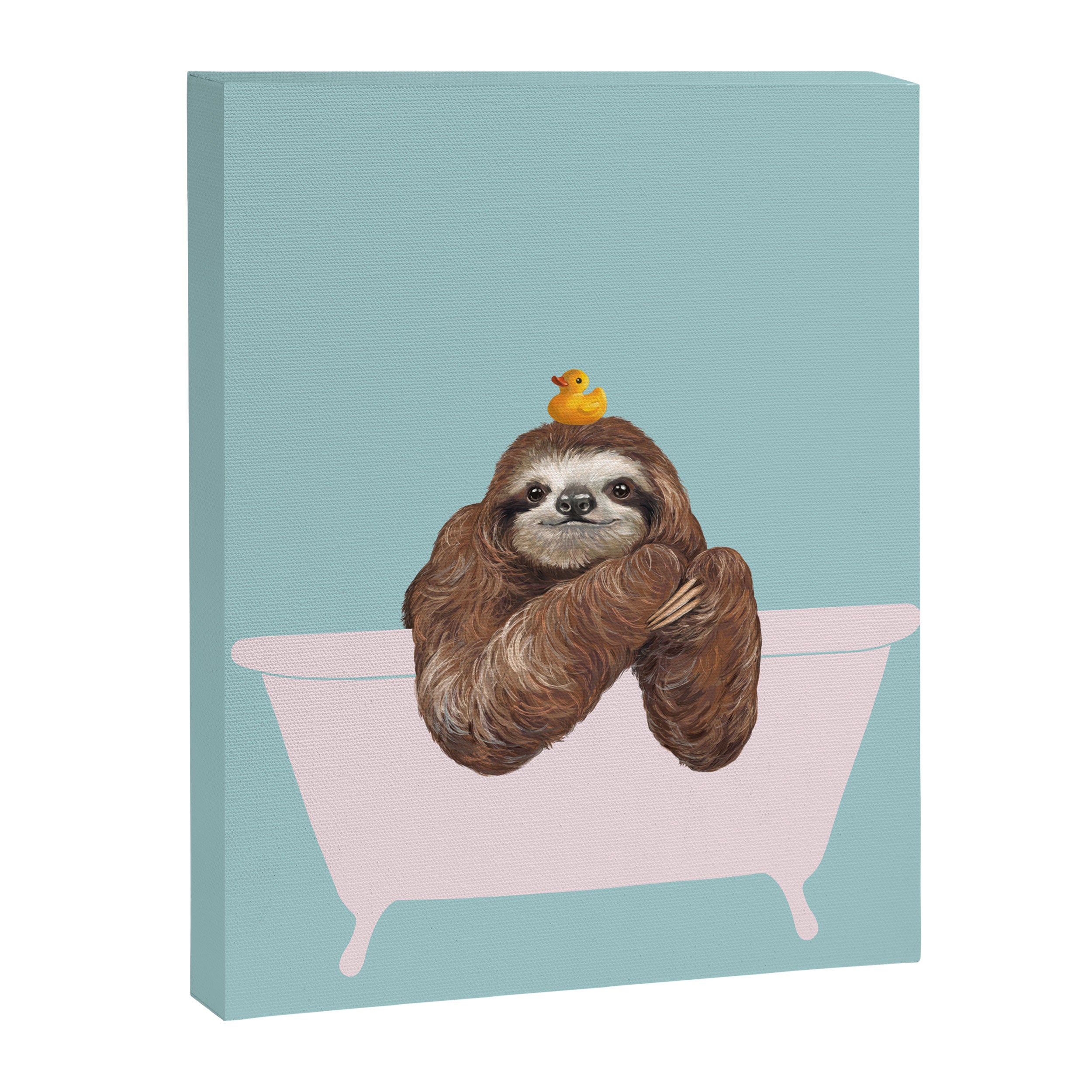 Sloth in Bathtub  Canvas Print Gallery Image 8