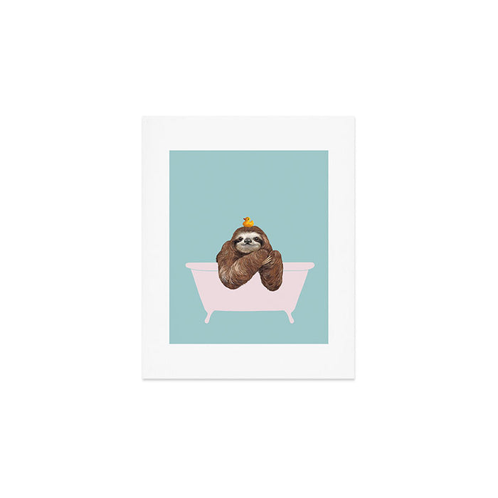 Sloth in Bathtub  Art Print Gallery Image 1