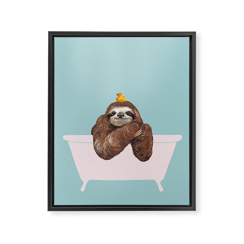 Sloth in Bathtub  Framed Canvas Print Gallery Image 8