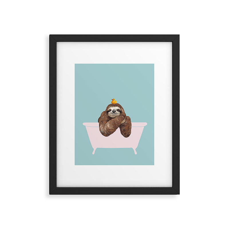 Sloth in Bathtub  Framed Art Print Gallery Image 4