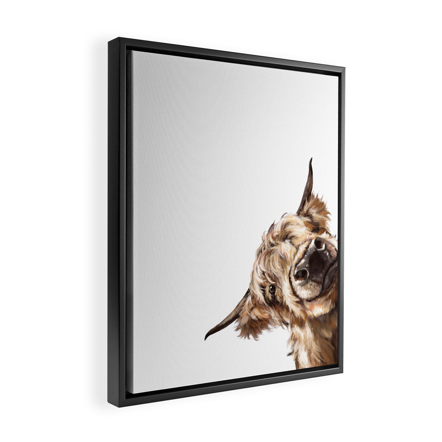 Sneaky Highland Cow Framed Canvas Print Gallery Image 2