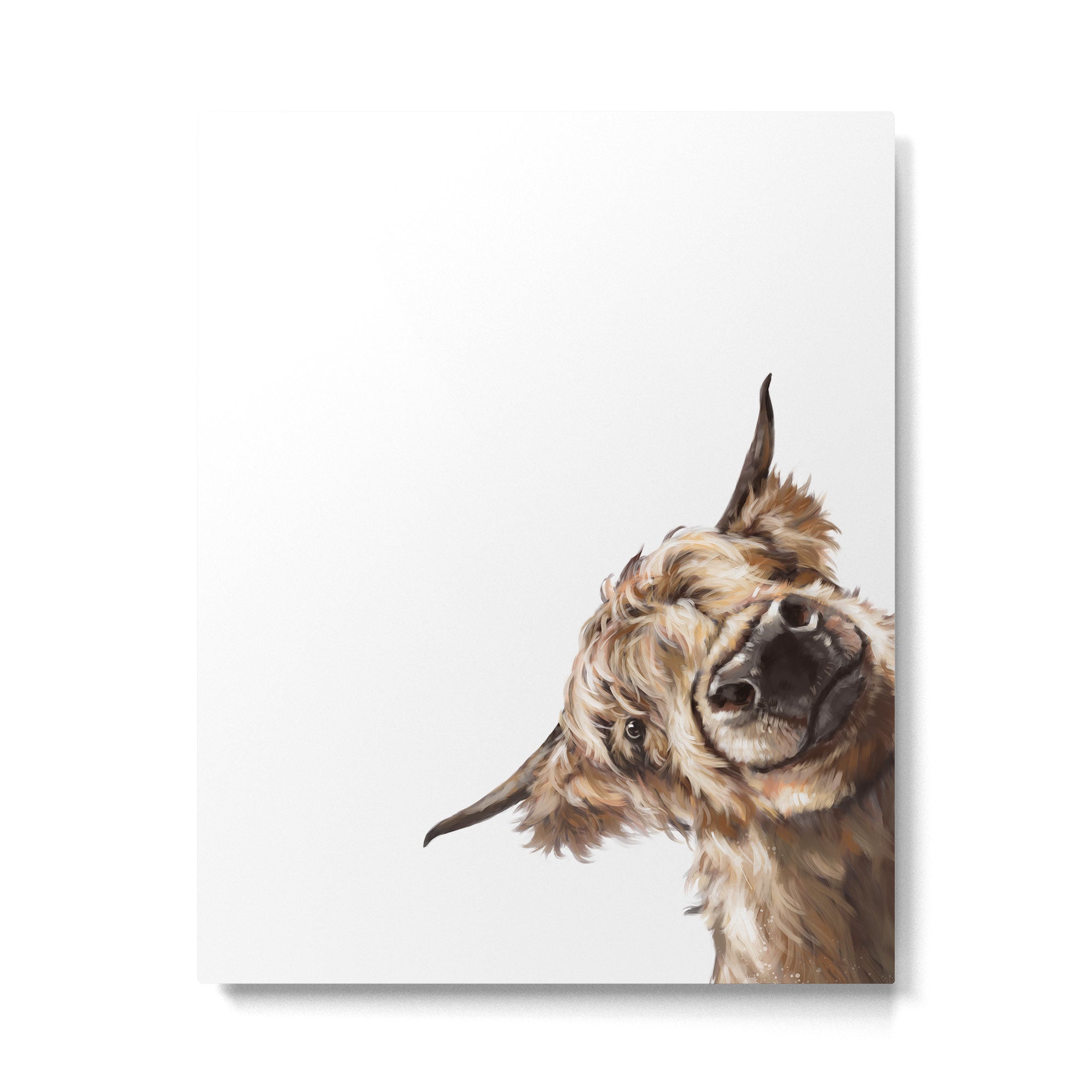Sneaky Highland Cow Metal Print Gallery Image 6