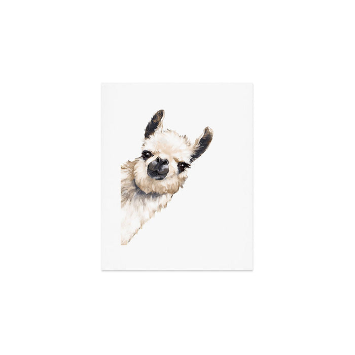 Sneaky Llama White Art Print Gallery Image 1