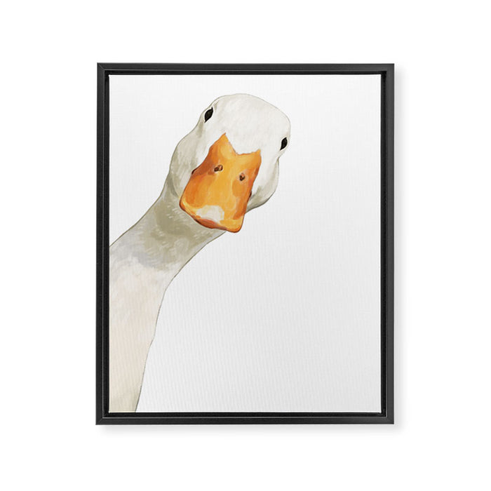 Sneaky White Duck Framed Canvas Print Gallery Image 1
