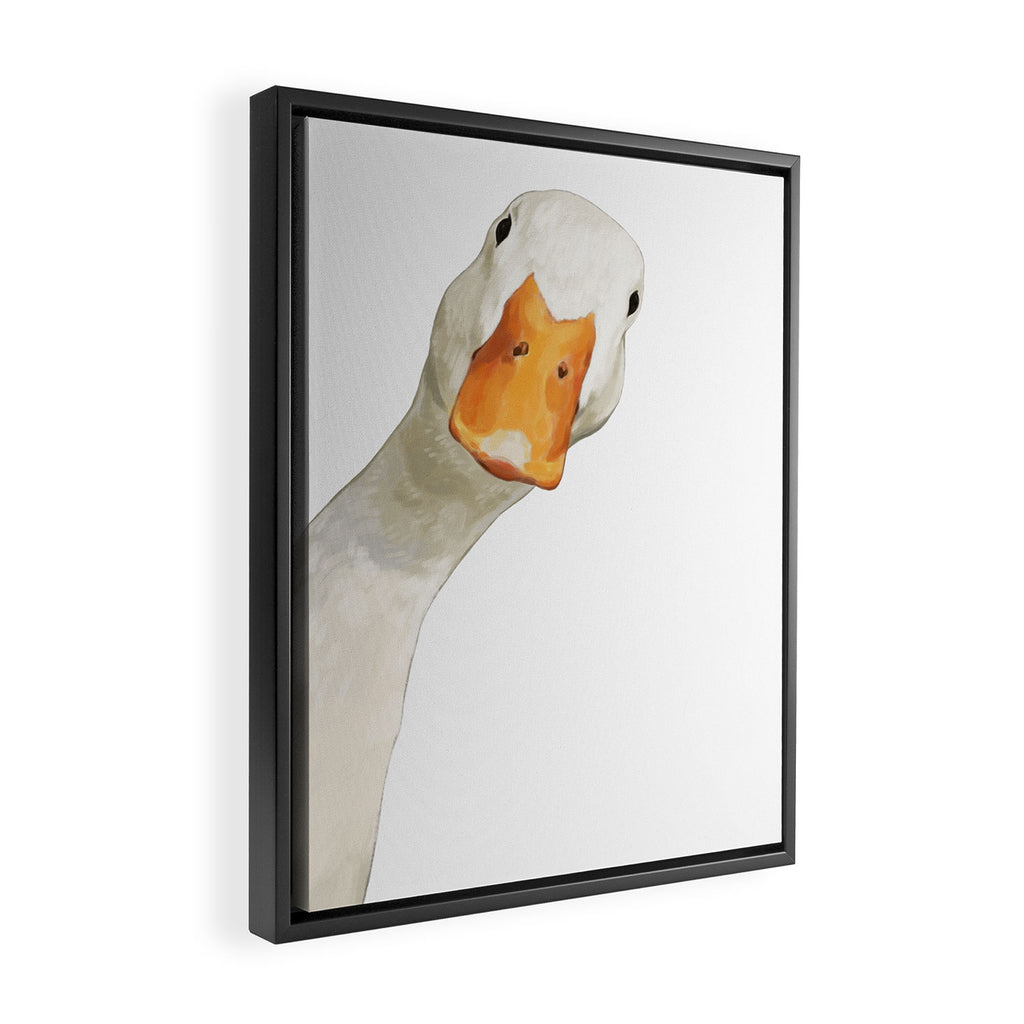 Sneaky White Duck Framed Canvas Print Gallery Image 2
