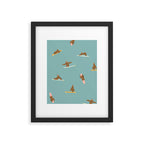 Surfing Sloth in Blue Framed Art Print Gallery Image 6