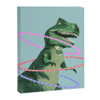 T-Rex the Hula Dancer in Green Canvas Print Gallery Image 8