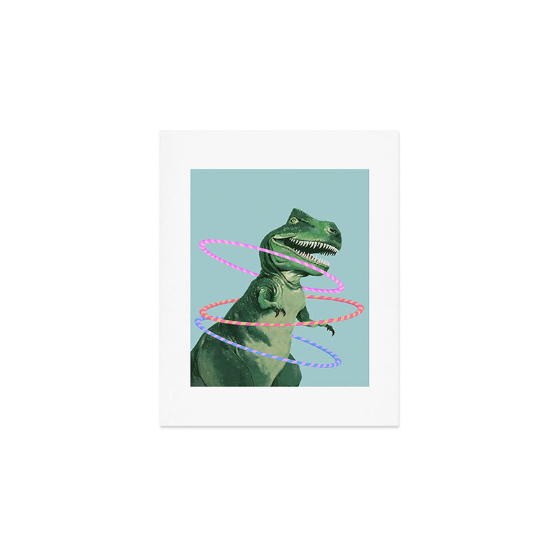 T-Rex the Hula Dancer in Green Art Print Gallery Image 1