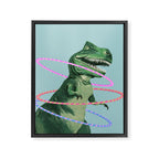 T-Rex the Hula Dancer in Green Framed Canvas Print Gallery Image 8