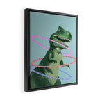 T-Rex the Hula Dancer in Green Framed Canvas Print Gallery Image 2