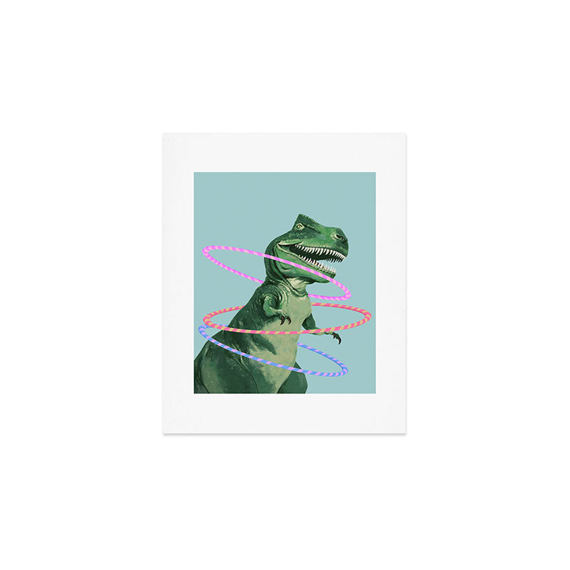 T-Rex the Hula Dancer in Green Art Print Gallery Image 1
