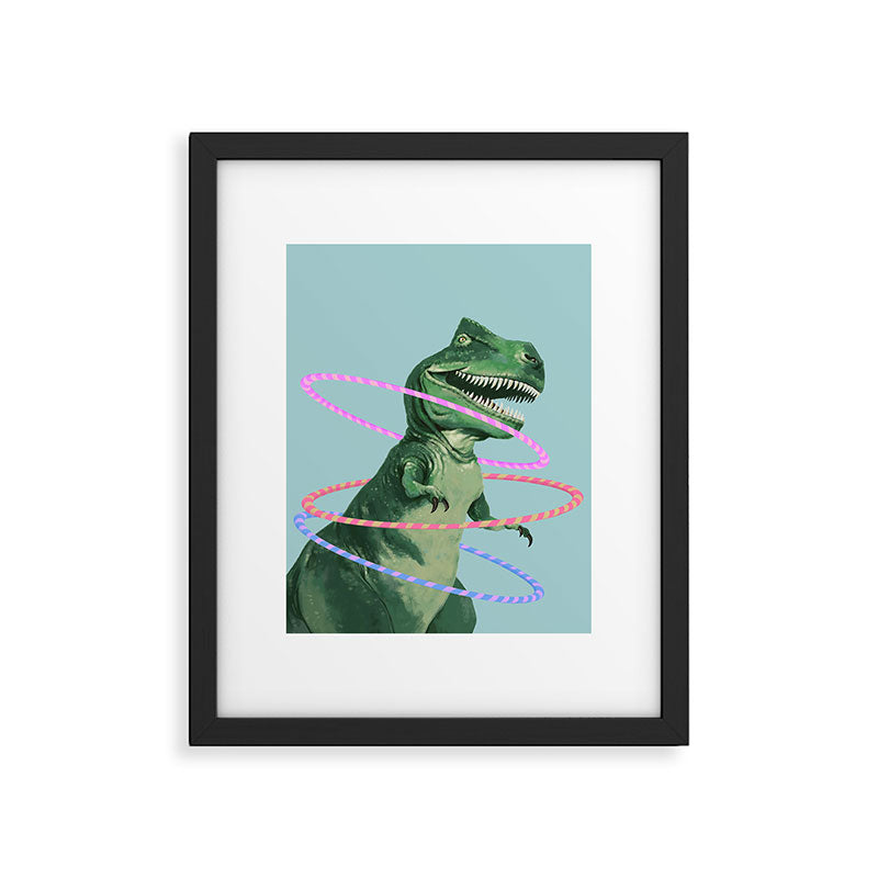 T-Rex the Hula Dancer in Green Framed Art Print Gallery Image 6