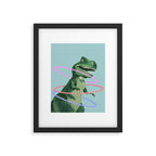T-Rex the Hula Dancer in Green Framed Art Print Gallery Image 6