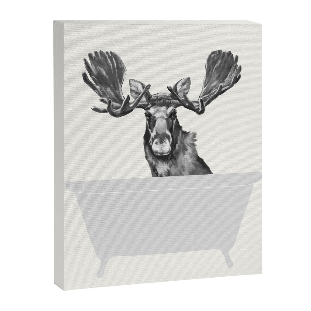 Vintage Moose in Bathtub Canvas Print Gallery Image 8