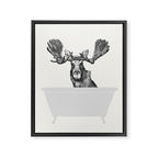 Vintage Moose in Bathtub Framed Canvas Print Gallery Image 8