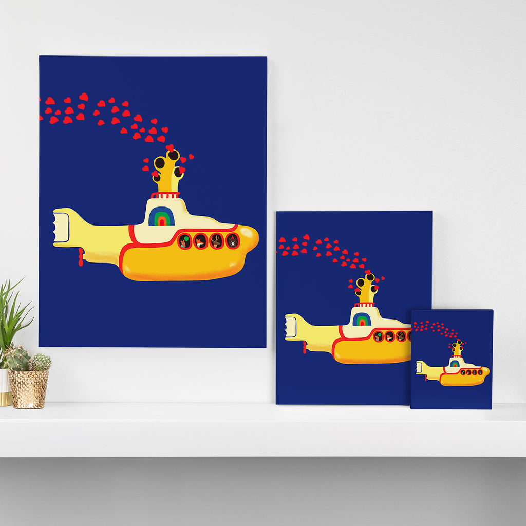 Yellow Submarine Bubbling Love Canvas Print Gallery Image 3
