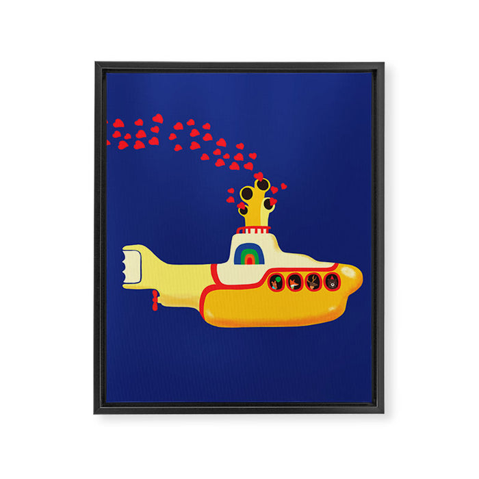 Yellow Submarine Bubbling Love Framed Canvas Print Gallery Image 1