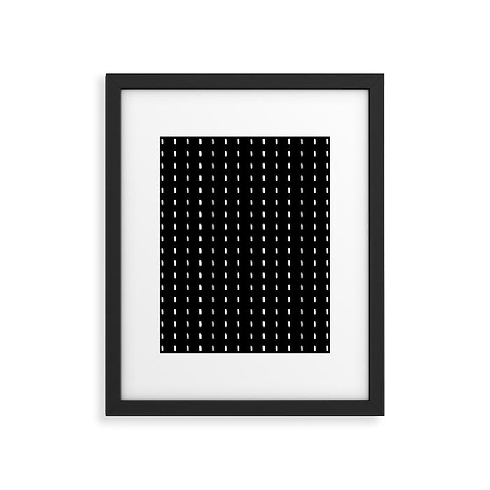 Black pattern with white stripes Framed Art Print Gallery Image 1