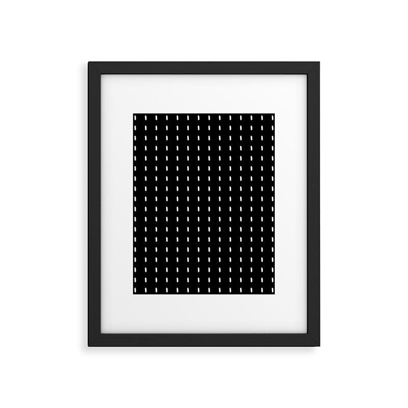 Black pattern with white stripes Framed Art Print Gallery Image 6