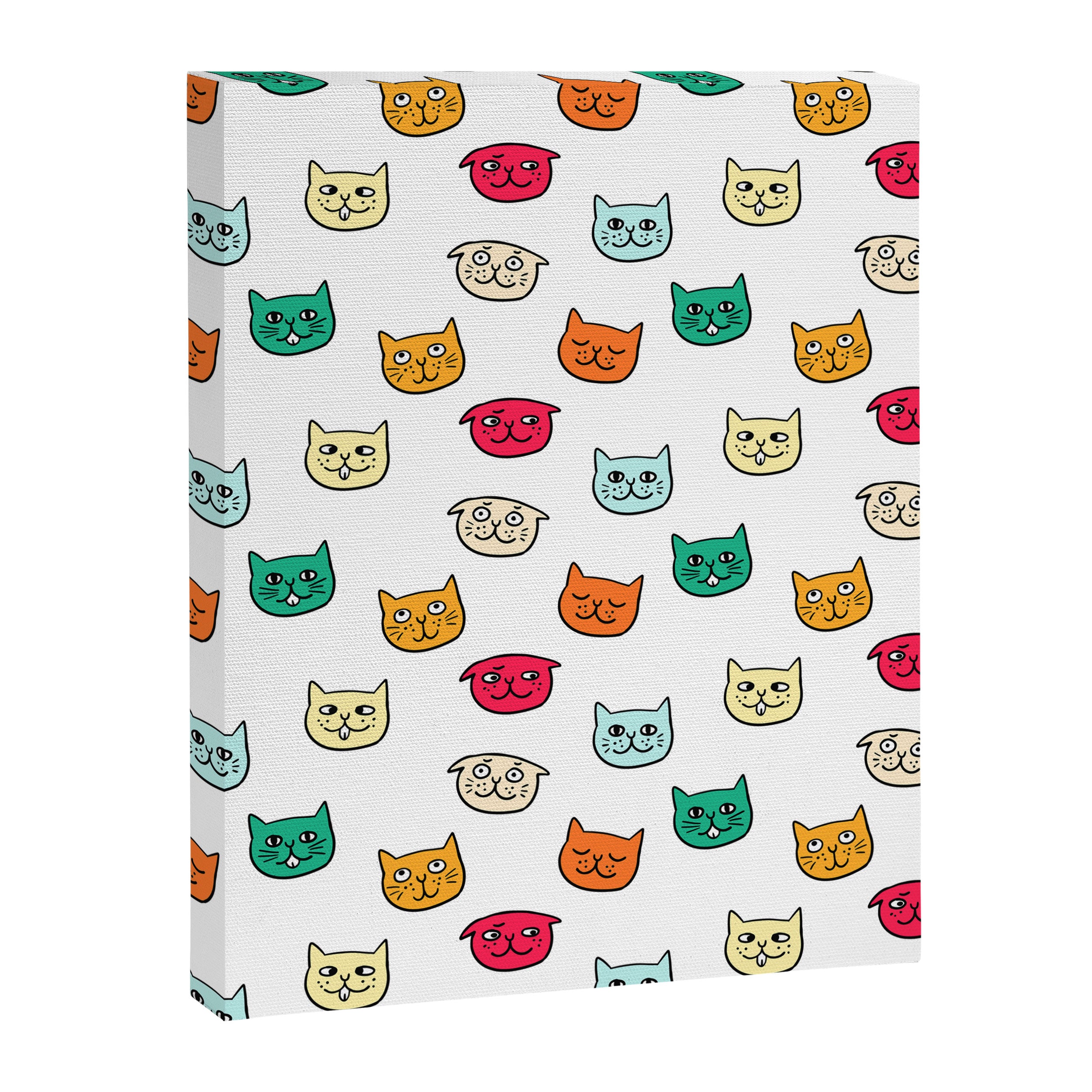Cat heads in colors Canvas Print Gallery Image 8