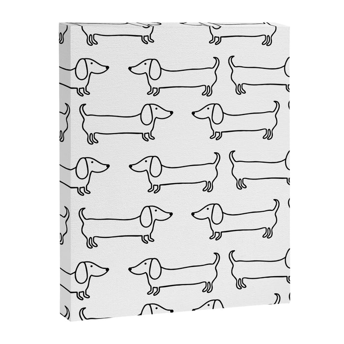 Dachshund in black-white Canvas Print Gallery Image 1