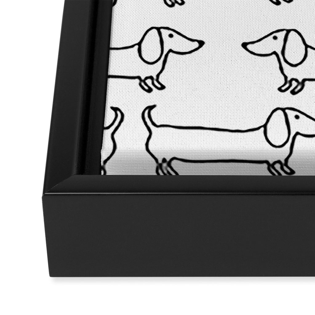 Dachshund in black-white Framed Canvas Print Gallery Image 3