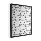 Dachshund in black-white Framed Canvas Print Gallery Image 2