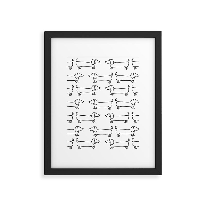 Dachshund in black-white Framed Art Print Gallery Image 4