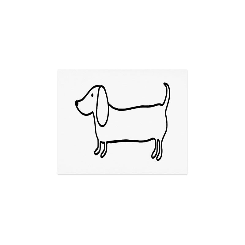 Simple dachshund black drawing Art Print Gallery Image 1