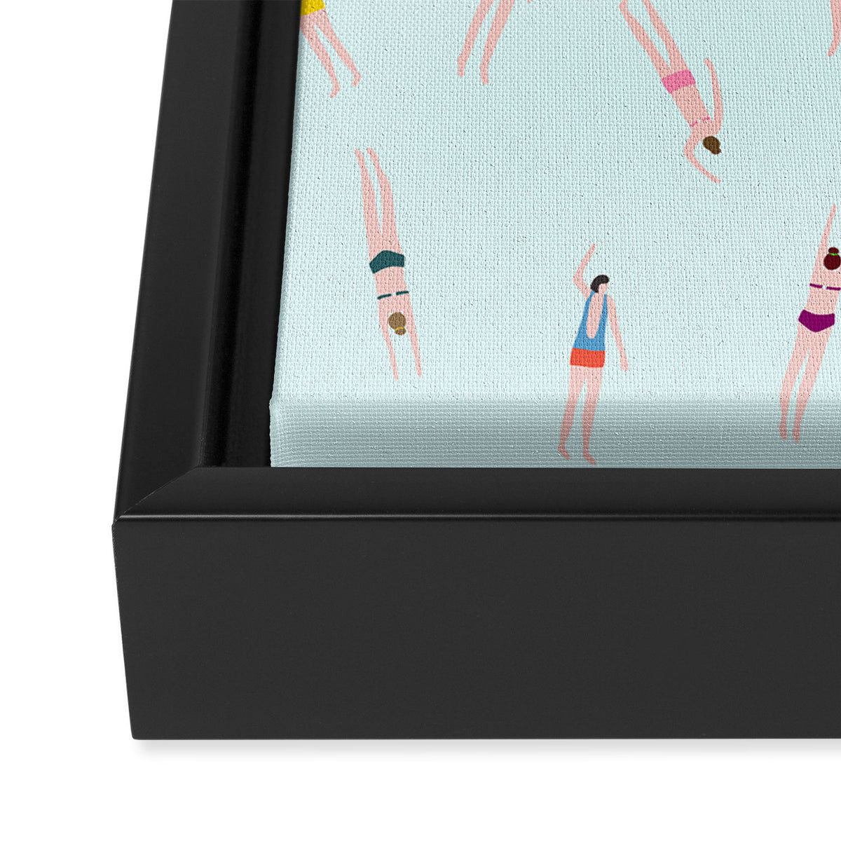 Swimmers in the pool Framed Canvas Print Gallery Image 3