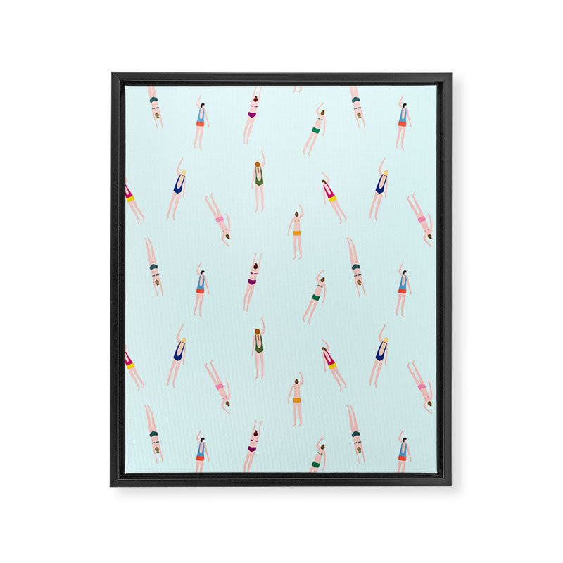 Swimmers in the pool Framed Canvas Print Gallery Image 8