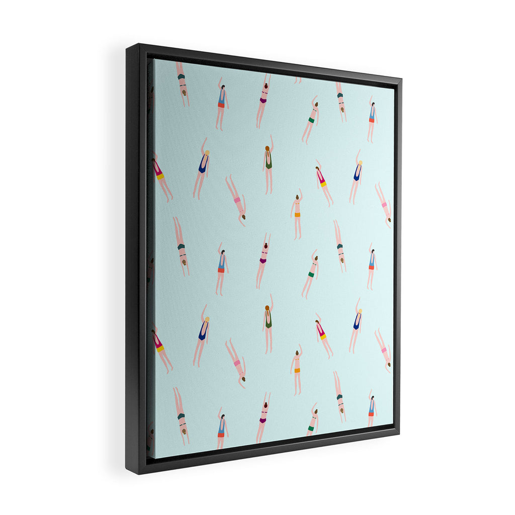 Swimmers in the pool Framed Canvas Print Gallery Image 2