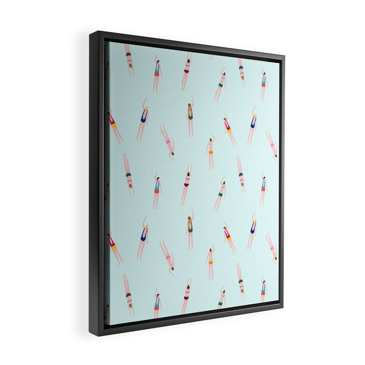 Swimmers in the pool Framed Canvas Print Gallery Image 2
