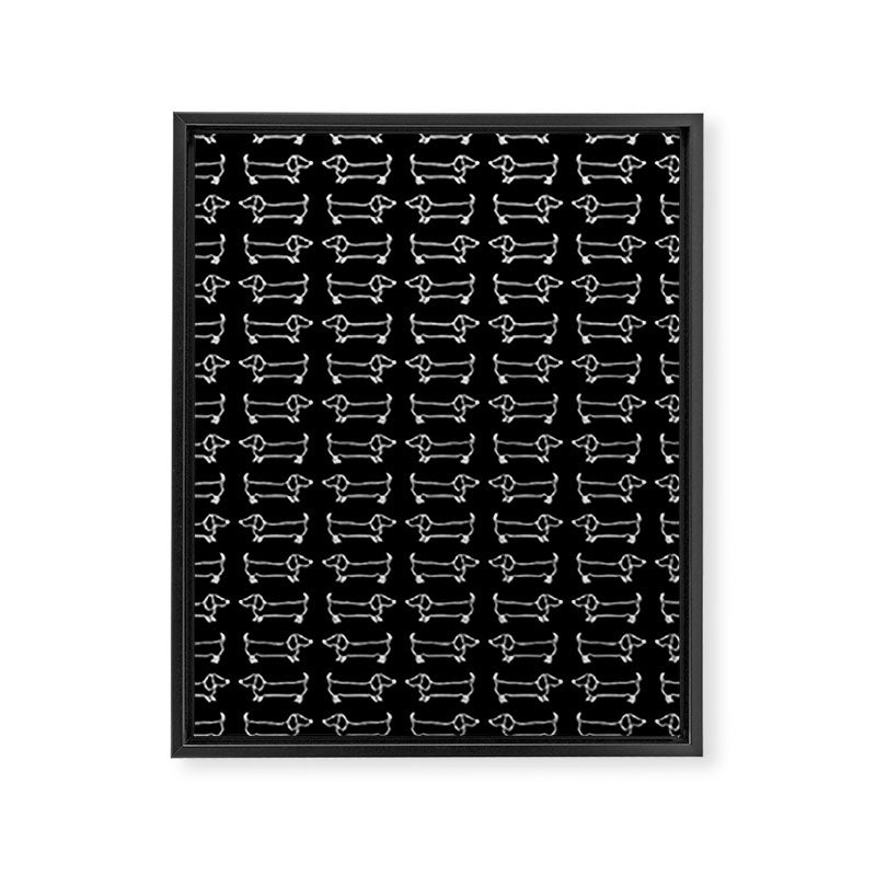 White dachshunds in black background Framed Canvas Print Gallery Image 8