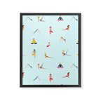 Yoga poses pattern Framed Canvas Print Gallery Image 8