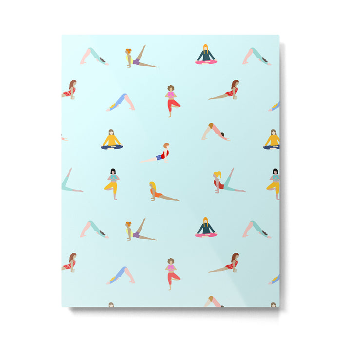 Yoga poses pattern Metal Print Gallery Image 1