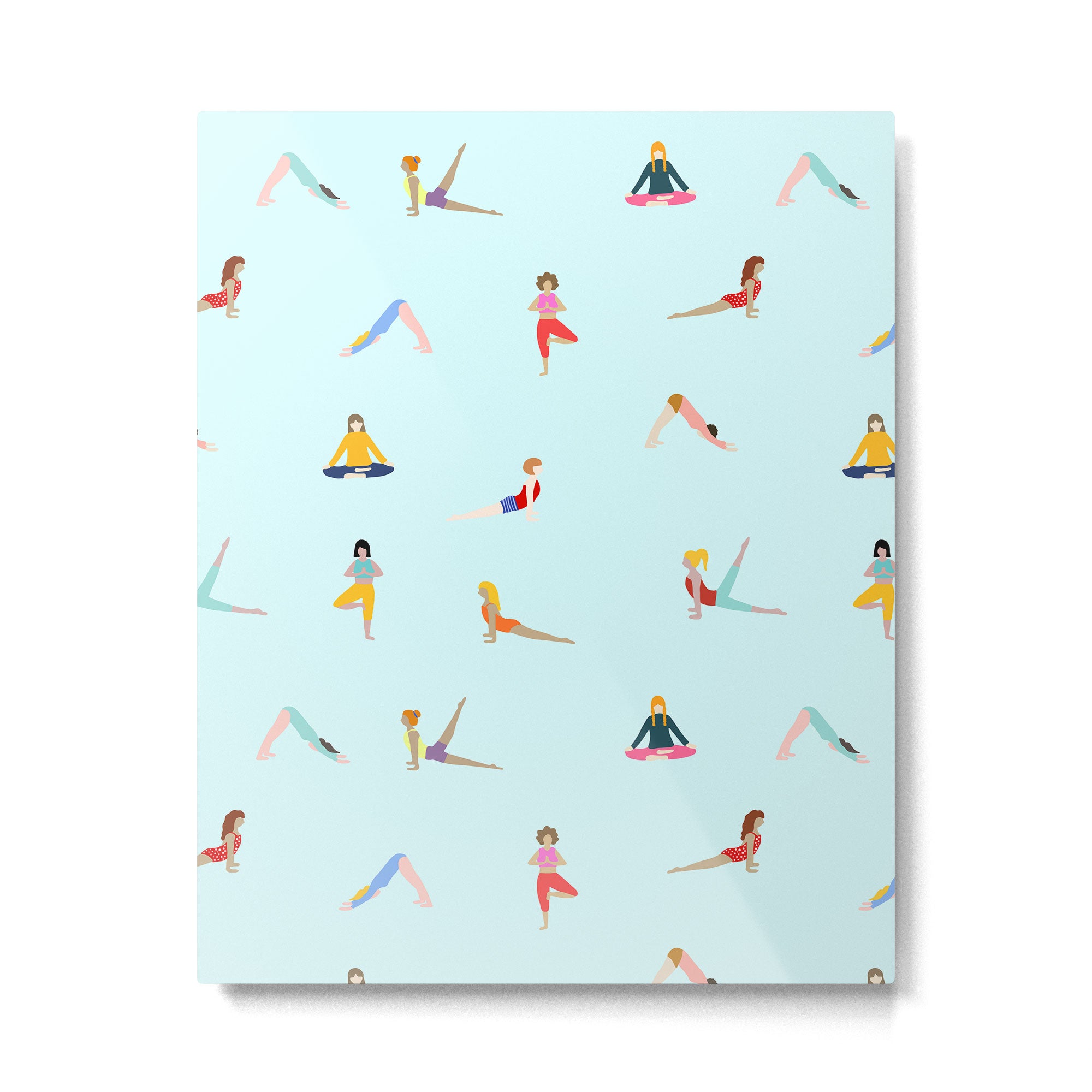 Yoga poses pattern Metal Print Gallery Image 6