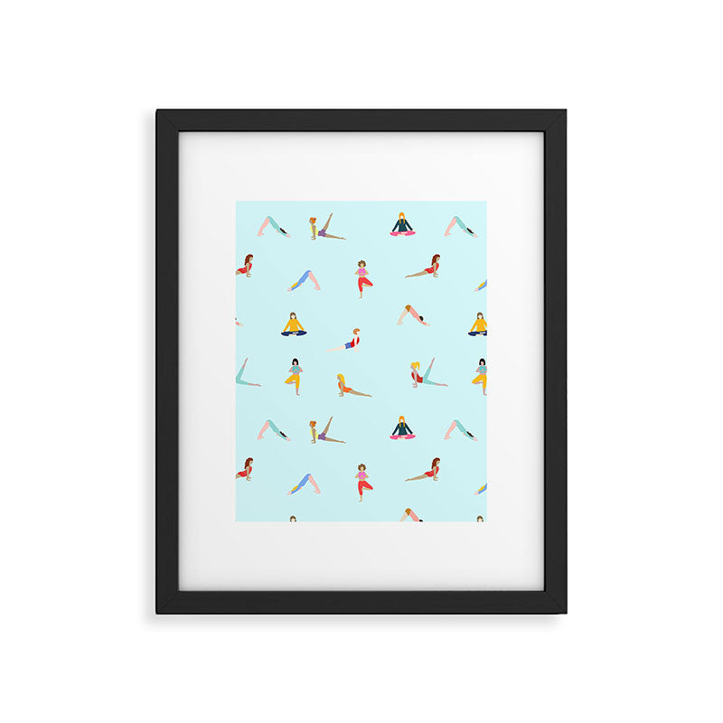 Yoga poses pattern Framed Art Print Gallery Image 6