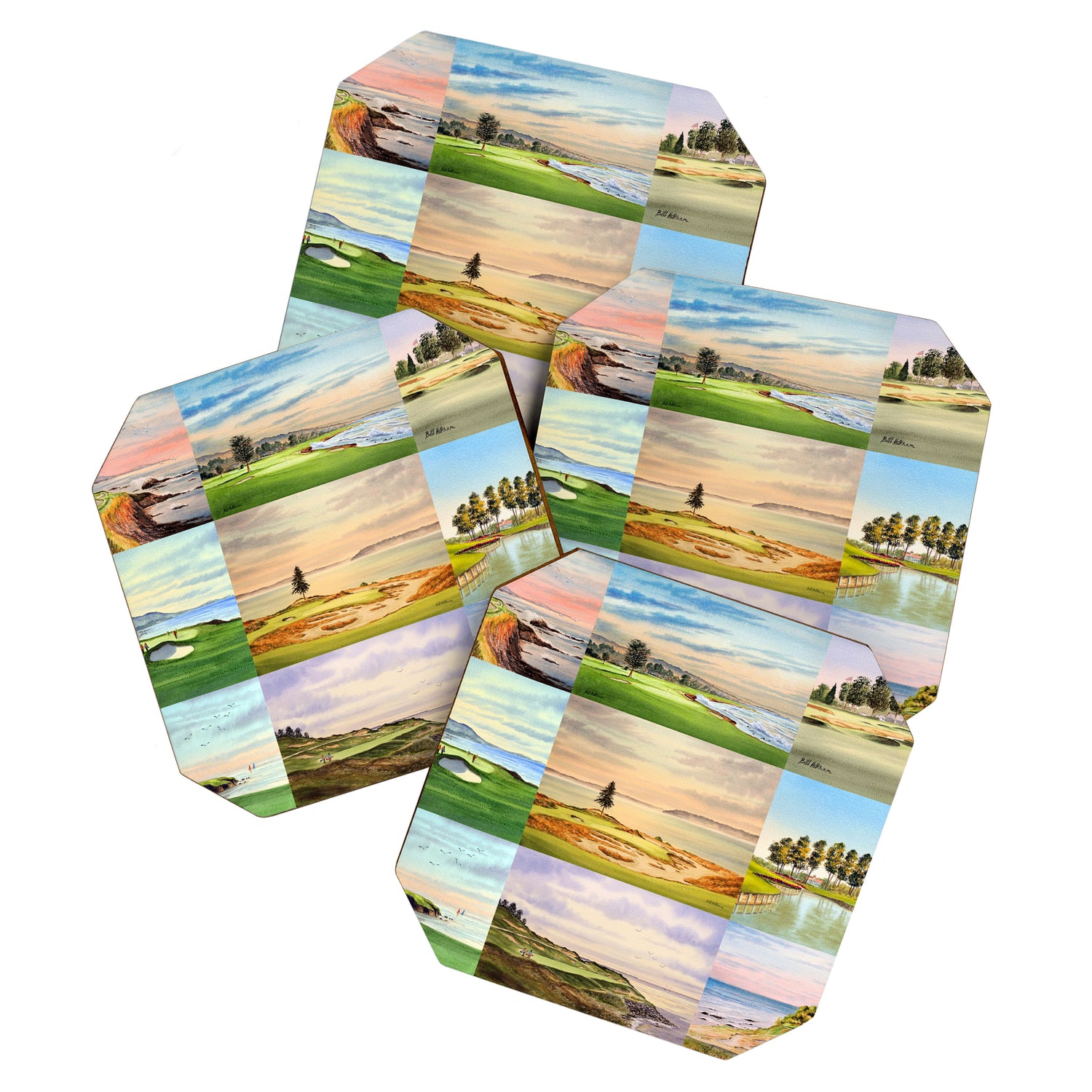 Famous Golf Courses In The USA Collage Coaster Gallery Image 1