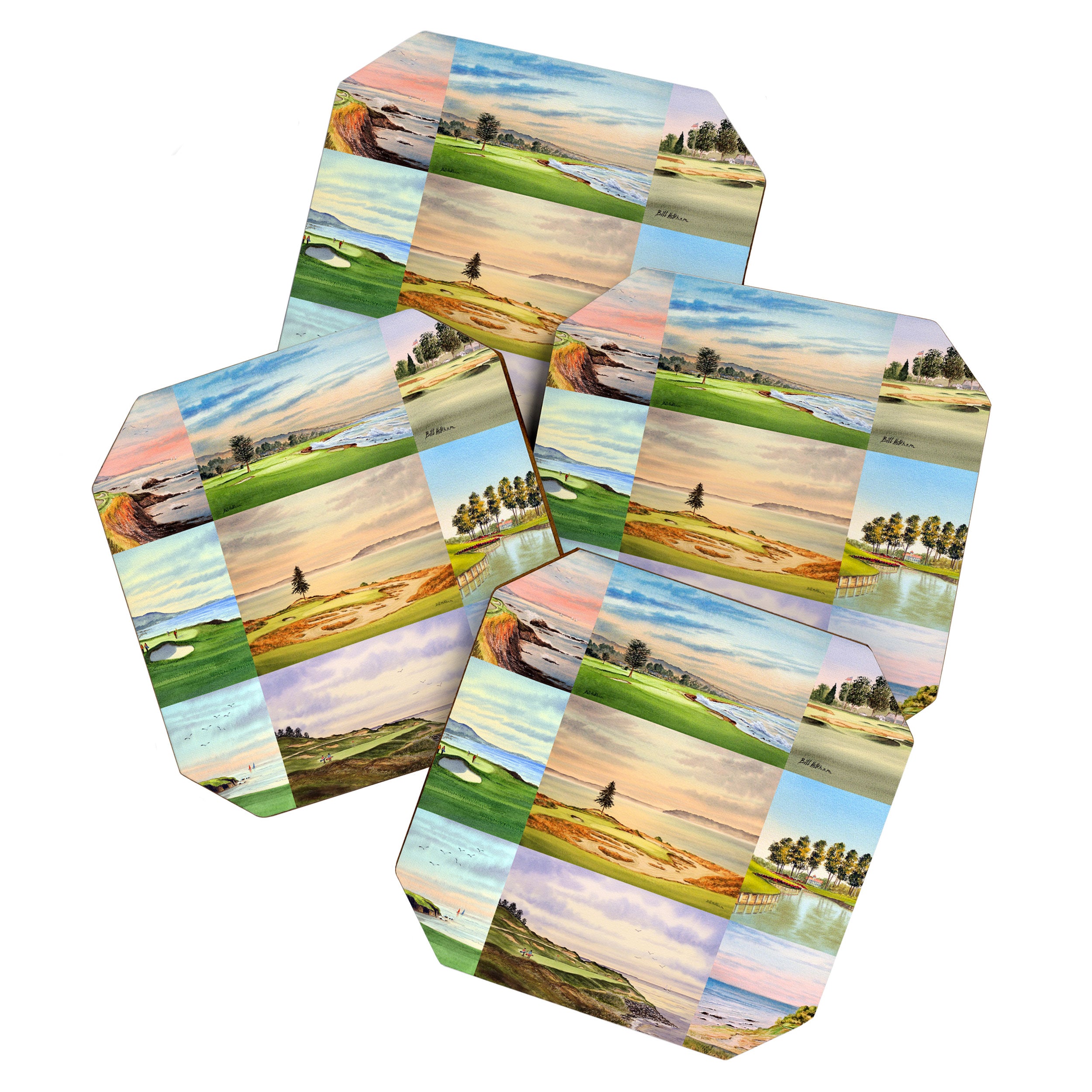 Famous Golf Courses In The USA Collage Coaster Gallery Image 1