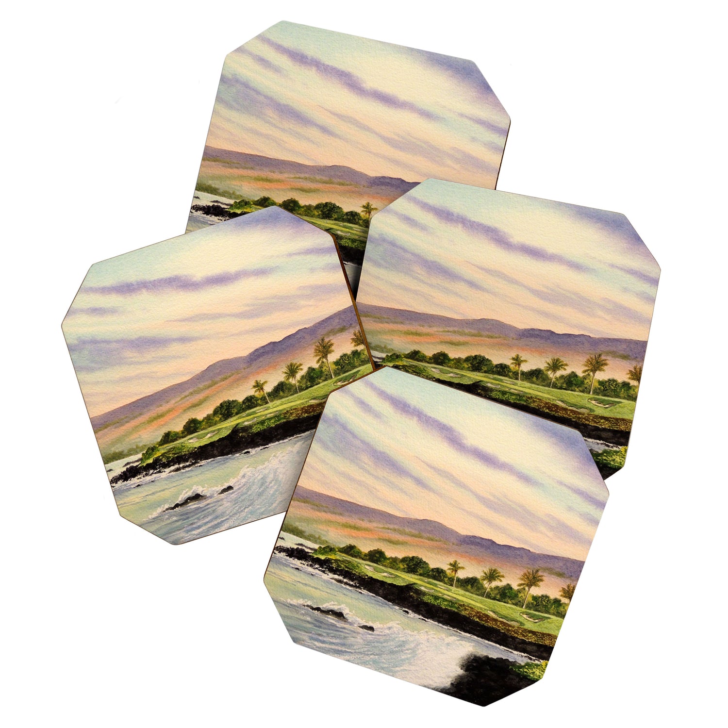 Mauna Kea Golf Course Hawaii Hole 3 Coaster Gallery Image 1